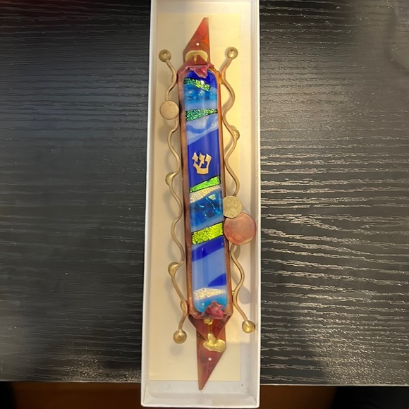 Fused Glass & Mixed Metal Mezuzah